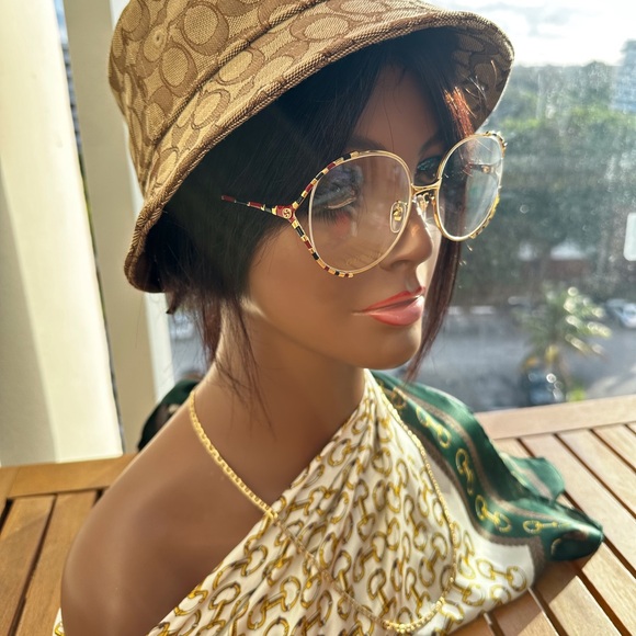 💯- New Authentic Gucci Demo Round Ladies Eyeglasses GG0596OA 003 58 - Picture 4 of 14